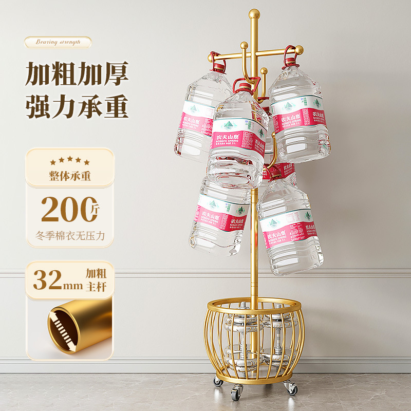 臥室落地掛衣架鐵藝衣帽架可移動家用宿舍入戶收納籃髒衣簍衣服架