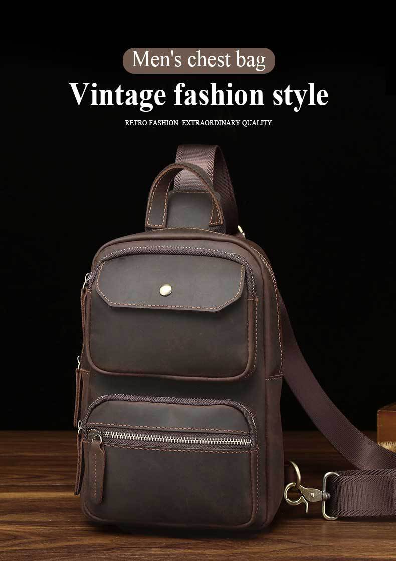 Túi đeo chéo nam da bò lớp đầu phong cách retro Lion Leiden — Màu cà phê chi tiết 16