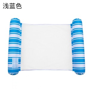 Spot Pvc Water Inflatable Double Stripesd Floating Row Can Sit Adult Mesh Bag Foldableing Backrest Swimming Pool Floating Bed
