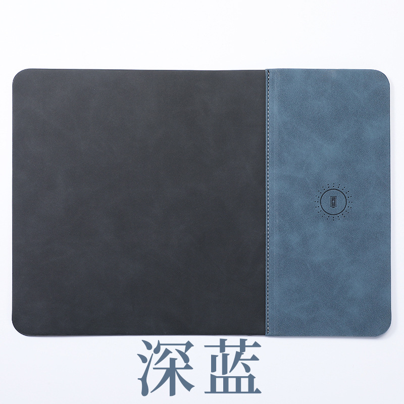 Alfombrilla de ratón con carga inalámbrica 15W, PU antideslizante, oficina comercial, personalizable