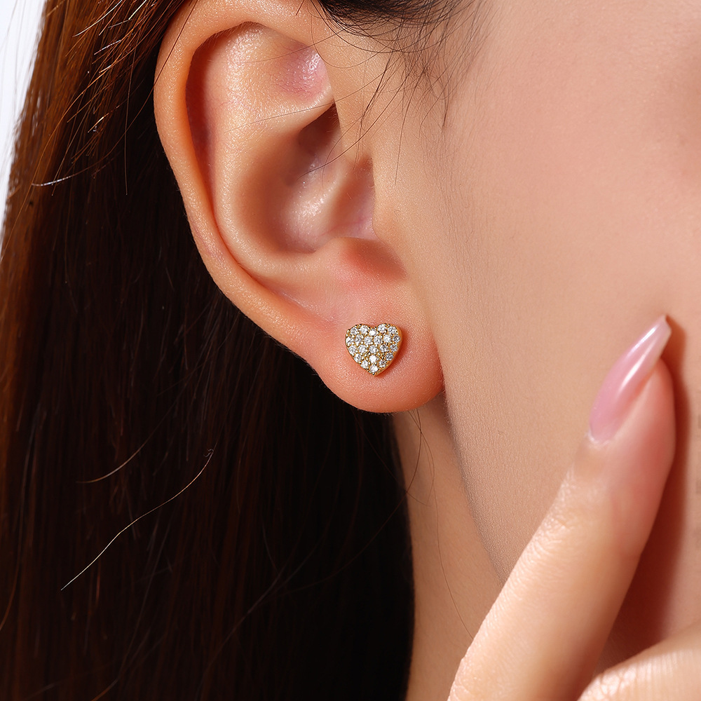7g Weight Copper Ear Needle Material 18K Gold Plated Plating Material Zircon Inlay Material Ear Studs Classification 1 Piece Quantity Daily Occasion Copper Material Geometric, Heart Shape, Crown Pattern All Seasons Season Women's Gender Inlay Design Sweet Style 1 Piece Sweet Geometric Heart Shape Crown Inlay Copper Zircon 18K Gold Plated Ear Studs 37