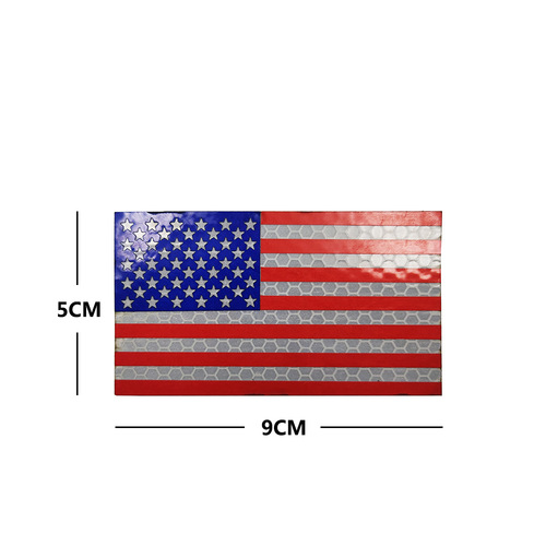 Overseas outdoor infrared reflective American flag Velcro laser cut red and blue lines stars and stripes bag with seal M00004