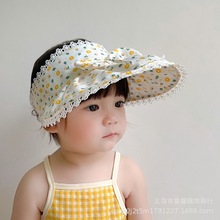 女宝宝防晒帽子夏季薄款甜美空顶大檐婴儿遮阳出游夏天女童太阳帽