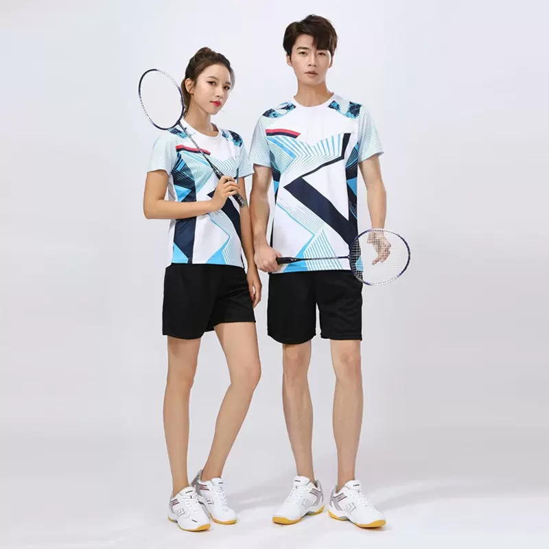 秋冬新款情侣羽毛球服套装男女短袖吸汗乒乓球服羽毛球运动服印字