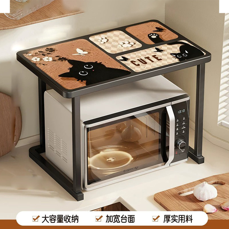 Microwave oven shelf, kitchen storage rack, multi-layered appliance organizer, rice cooker stand, multifunctional countertop oven rack