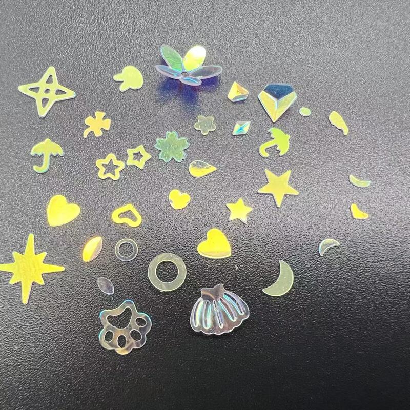 Cross-border e-commerce exclusive boxed cream glue Golden Transparent star Moon sequins DIY handmade nail patch