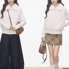 新品 WESTAYE毛毛针织棉衣棉服外套女士2025新款+短裙+原牛