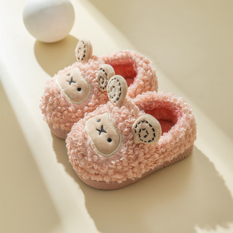 Zapatillas de algodón para niños para interiores, bolsas de lana lindas, zapatillas de algodón para niños, niñas, zapatillas de invierno para bebés