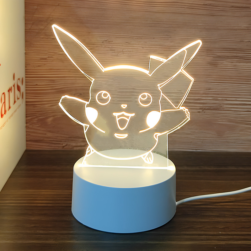 Venta al por mayor luz nocturna 3D USB niños dibujos animados regalo de Navidad lámpara de mesa pequeña atmósfera transfronteriza fijo logotipo acrílico