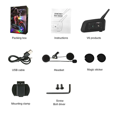 Motorcycle Helmet Headset for two riders, with - v6-pro-35mm-single-pack-motorcycle-intercom