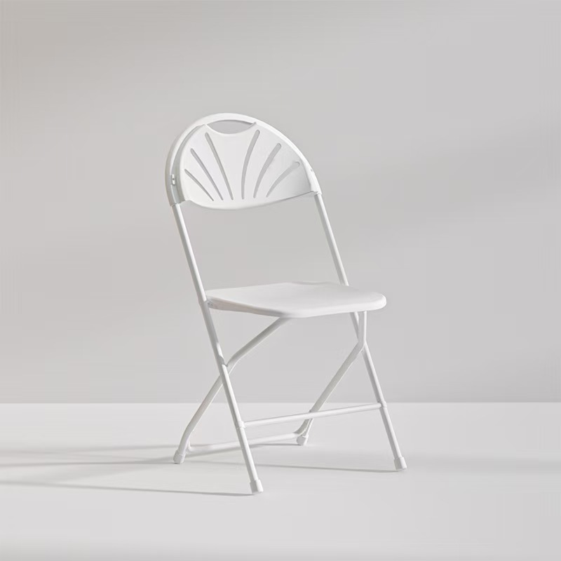 Fan-shaped hollow backrest folding chair, thickened steel tube office folding seat, temporary waiting chair for exhibitions