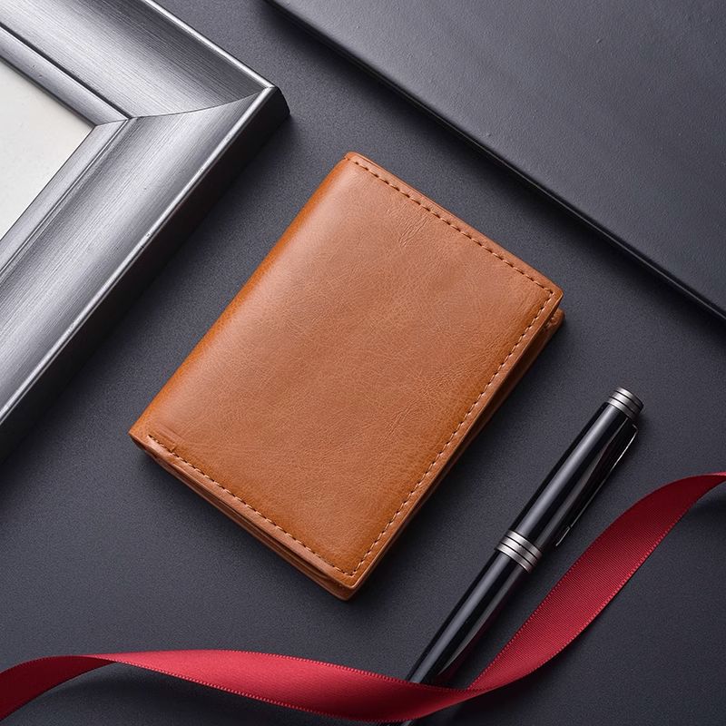 Cartera delgada de cuero suave para hombre antimagnético con múltiples tarjetas, tarjeta de conducir, tarjeta bancaria para hombre, gran capacidad, billetera pequeña con múltiples descuentos