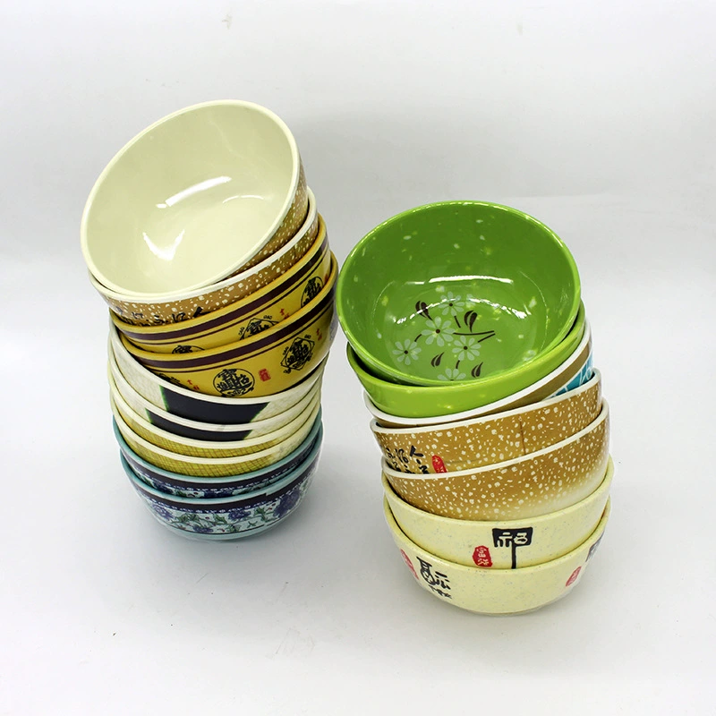 Плотный амин Chinese суповая миска imitation porcelain маленькая тарелка круглая миска для риса для самостоятельного питания столовая обеденная порция порционная миска для ресторана коммерческого использования