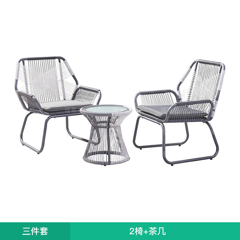 Simple ocio al aire libre Silla de ratán mesa de té de tres piezas al aire libre patio mesa y silla combinación balcón solo muebles de ratán image 8