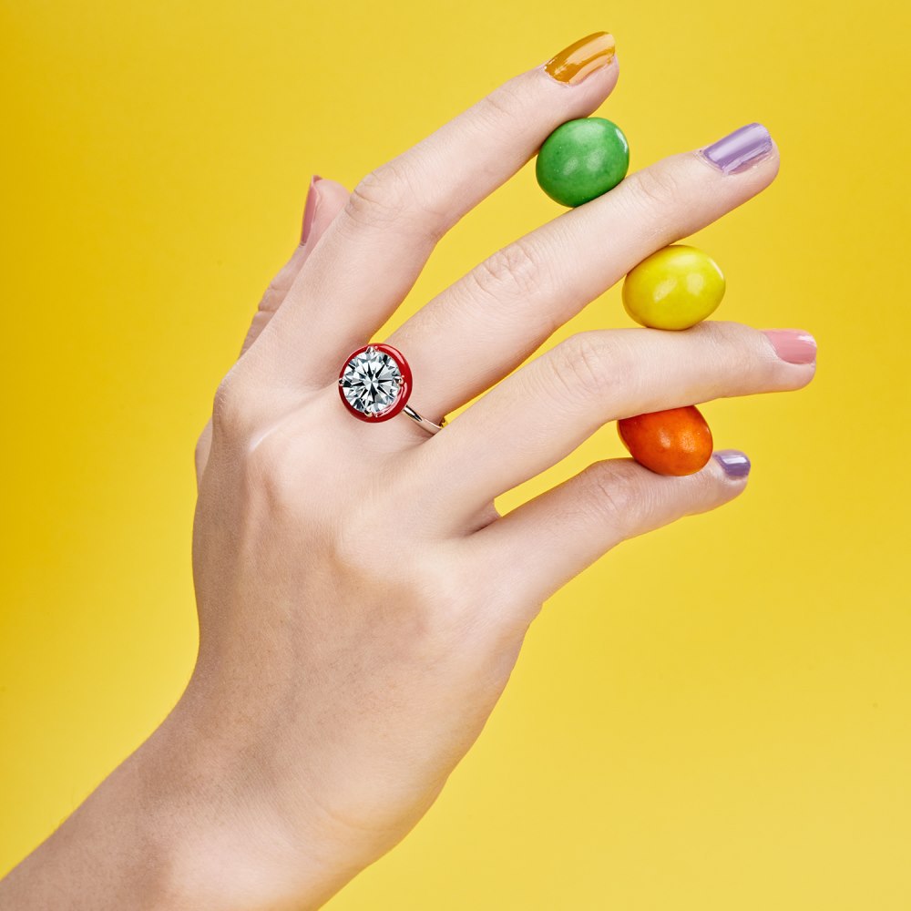 Fashion Geometric Sterling Silver Epoxy Zircon Rings