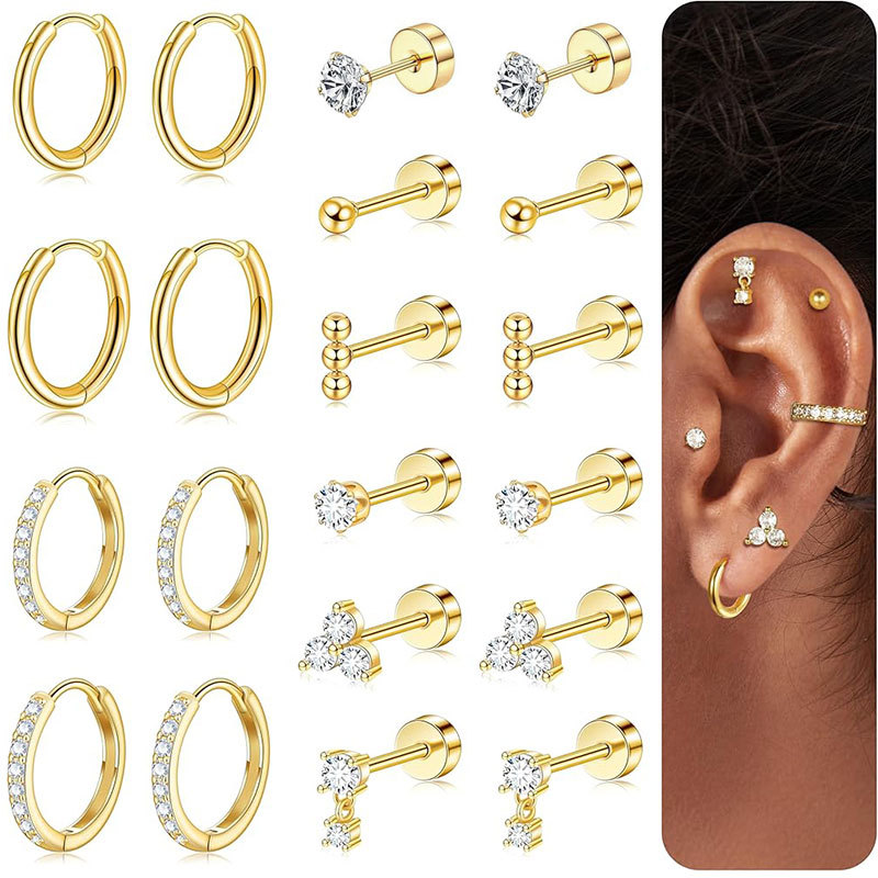 Silver pointed spike labret stud material detail