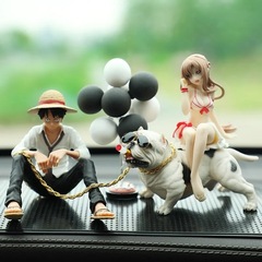 汽車擺件路飛車載飾品美少女車內裝飾擺件惡霸犬車上中控台手辦男