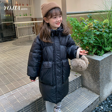 yojia女童teflon三防羽绒服新款冬季儿童装中长款加厚宝宝冬装