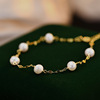 Small design organic starry sky from pearl, brand bracelet, universal jewelry, silver 925 sample, simple and elegant design