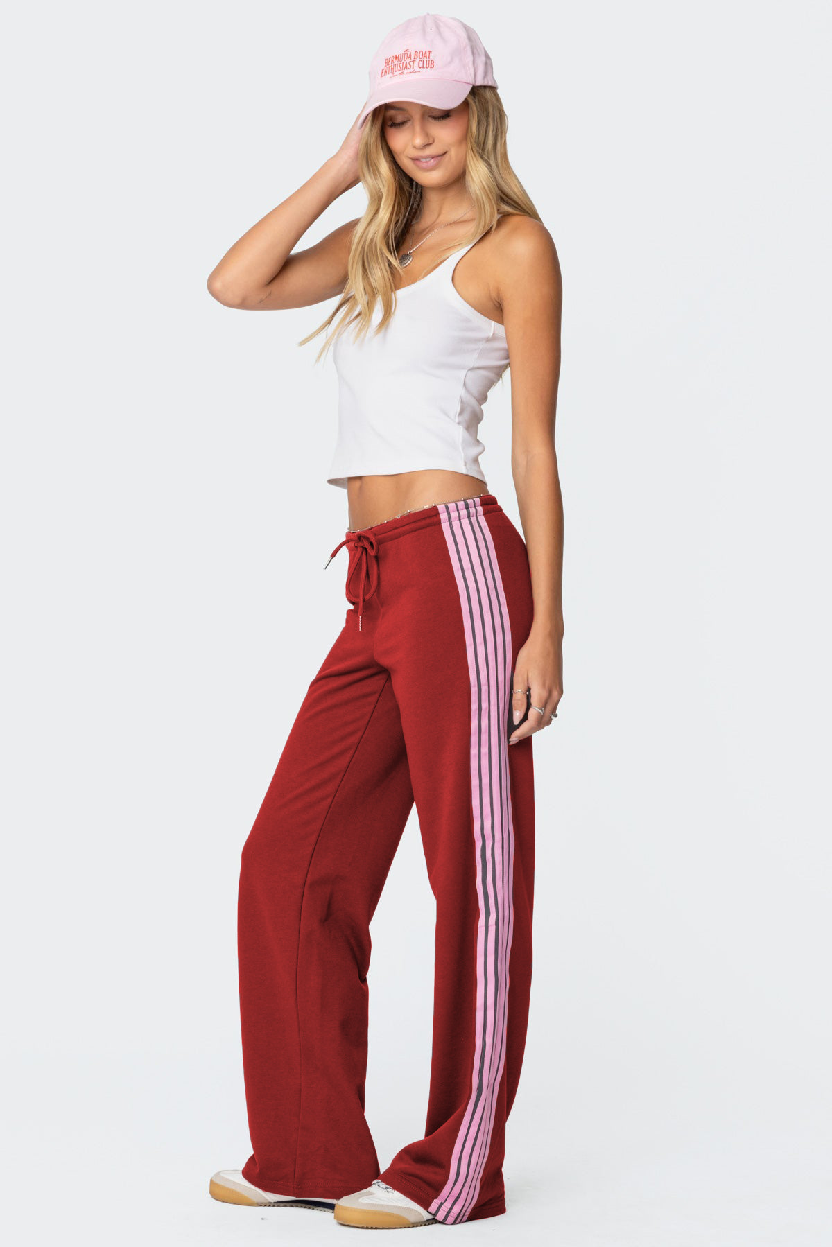 Pantalones casuales deportivos rectos a rayas laterales para mujer primavera y otoño nuevo estilo americano retro suelto pantalones de guardia de pierna ancha image 7