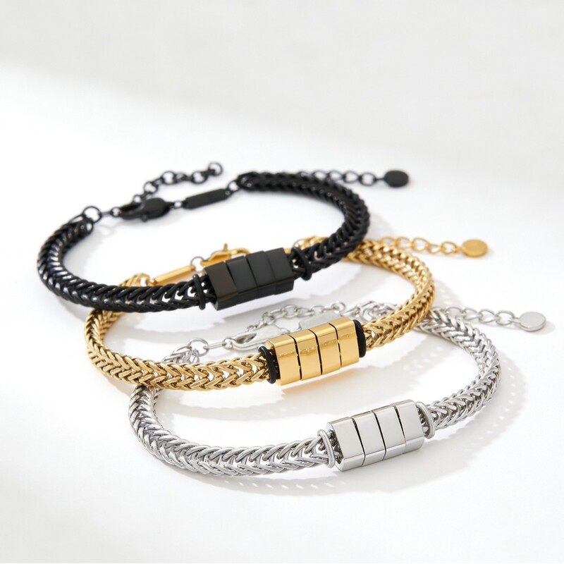 Cross-Border New Product Stainless Steel Cuban Bracelet for Men, European and American Style, Can Be Engraved with Name, Amazon Father's Day Gift Jewelry