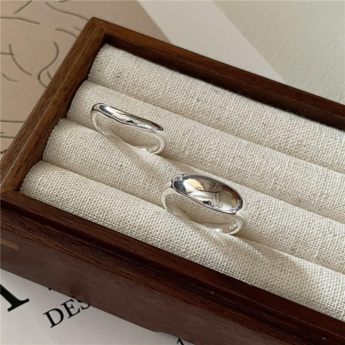 S925 sterling silver Korean version niche design water drop shaped ring Korean combination set blogger ring wholesale