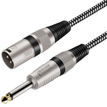 定制款1/4英寸TRS电缆6.35mm立体声直播音频线电吉他贝丝麦克风线