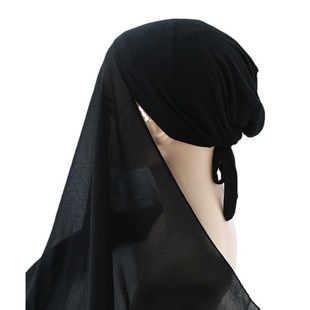 Cross-border popular ethnic style scarf hat scarf integrated silk scarf Pearl chiffon scarf sunscreen veil