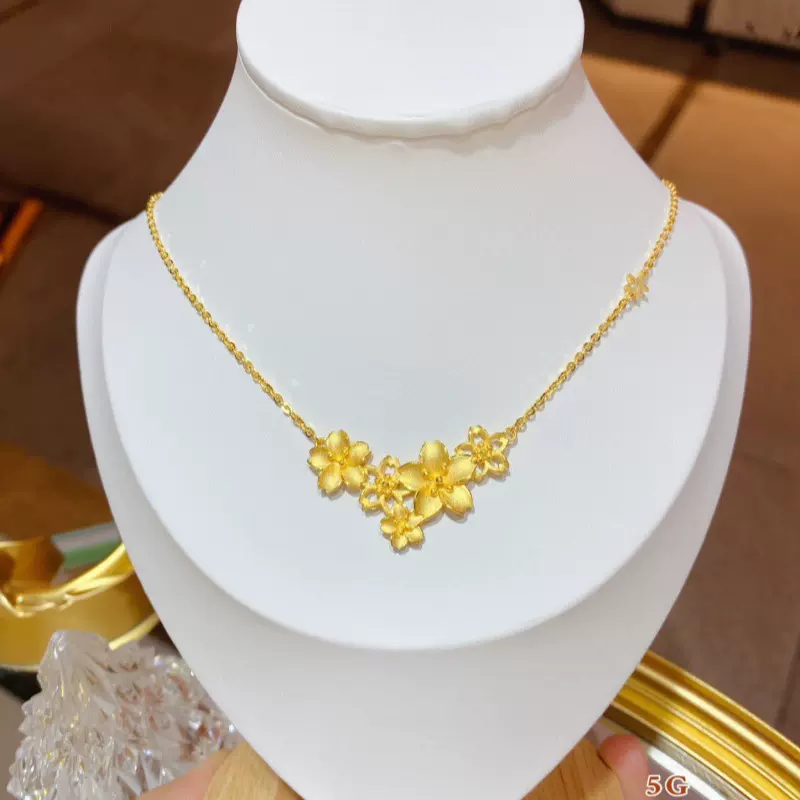 水贝黄金正品现货批发5G黄金套链999足金女款蝴蝶项链按克出单