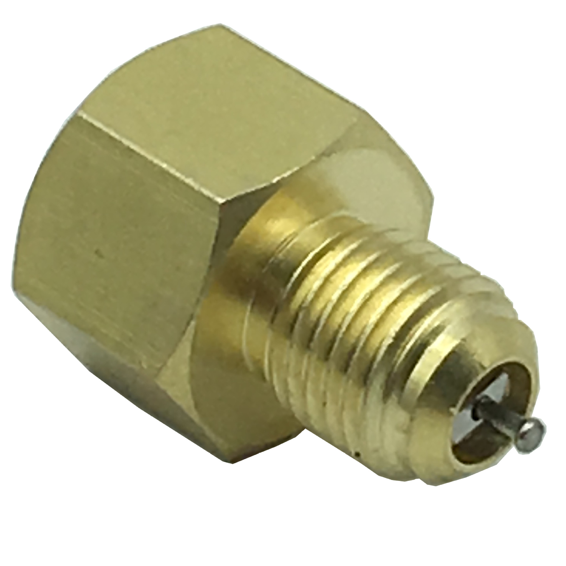 1/4"内外扩口螺纹接头带气门芯用于压缩机高低压开关和压力表连接