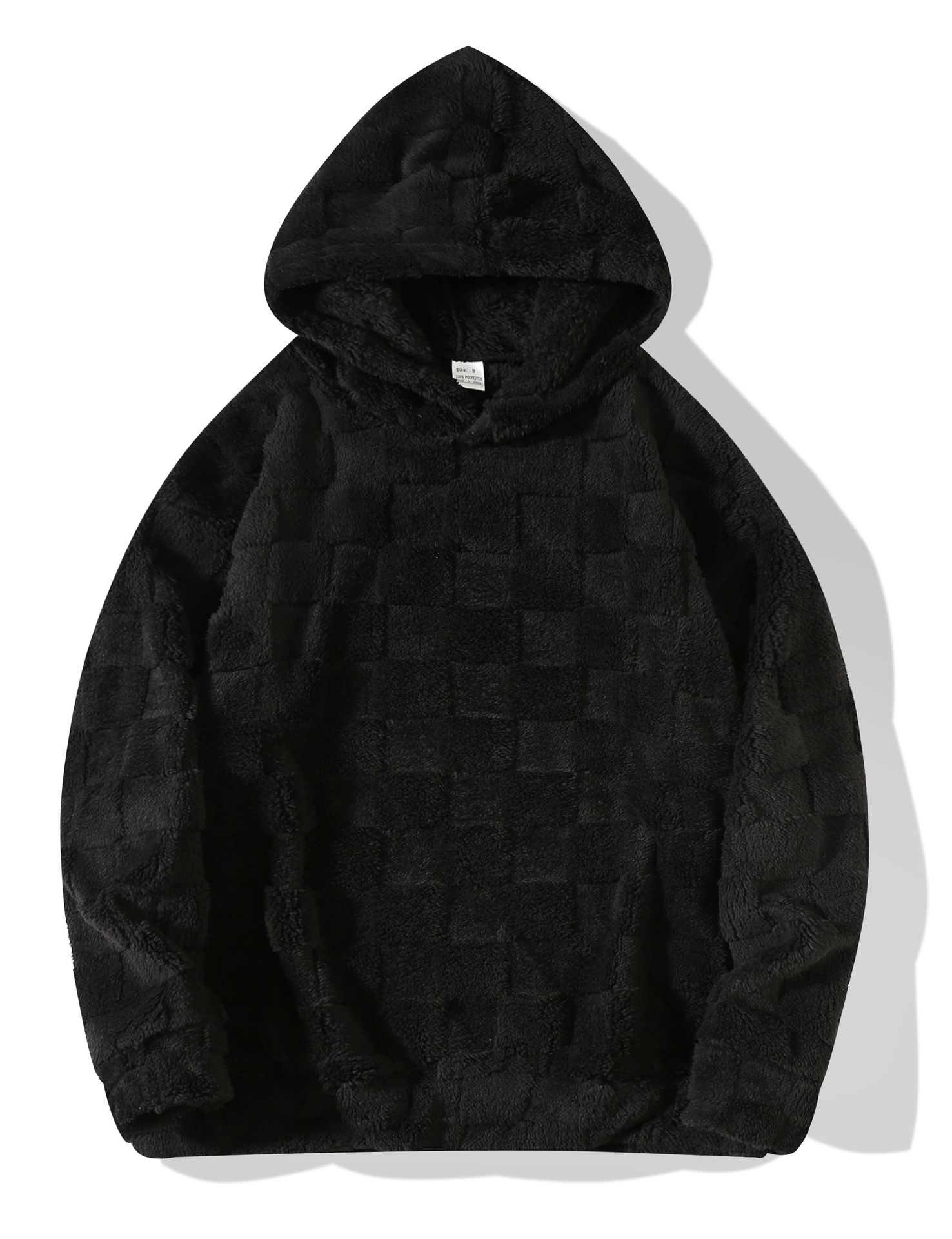 Men's Clothing hot selling plaid loose hooded sweatshirt winter coral fleece casual large size outerwear for men_voghion.com