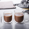 Wholesale and transparent band to make glass double -layer cups of house drinking cup coffee cup juice cup soaked tea cup