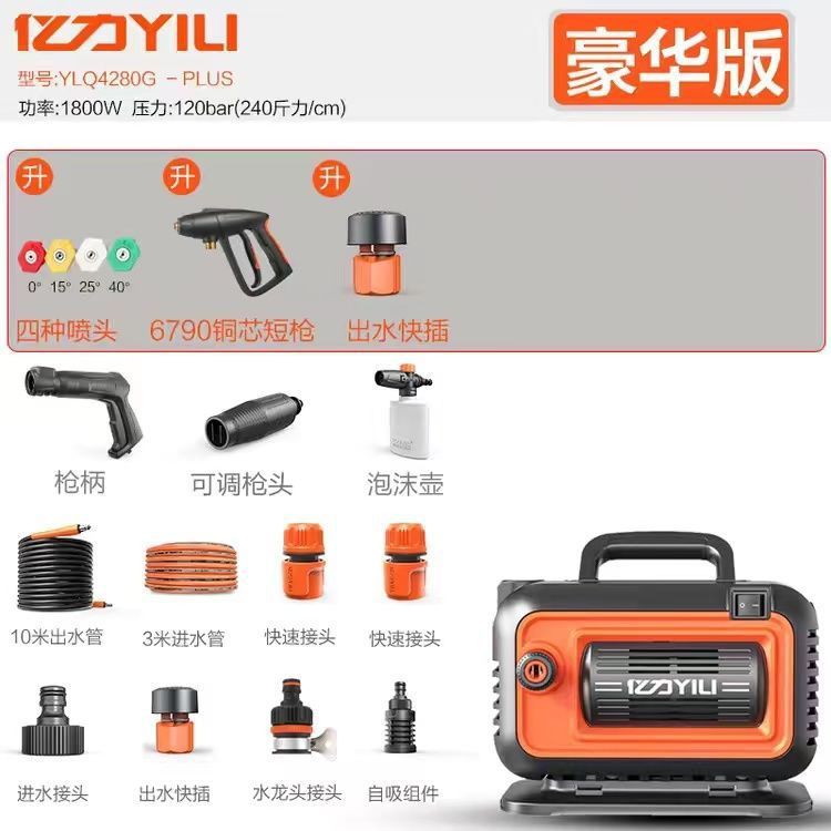 Induction Silent | Xǐchējī High pressure car wash water gun - 4280-visible-pressure6-series-short-nozzle