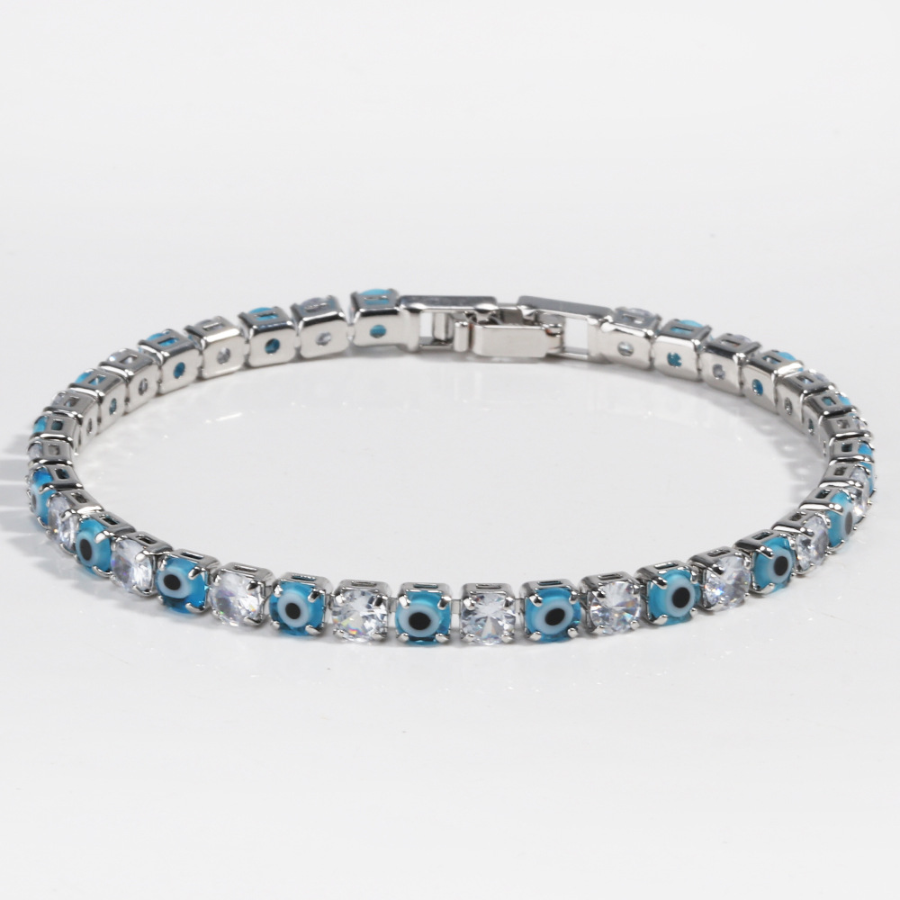10g Weight Bracelets Classification Copper Chain Material 1 Piece Quantity Holiday, Tea Party Occasion Copper Material Devil's Eye Pattern All Seasons Season Women's Gender Retro, Classic Style Style Wholesale Jewelry Retro Classic Style Devil's Eye Copper Bracelets 8
