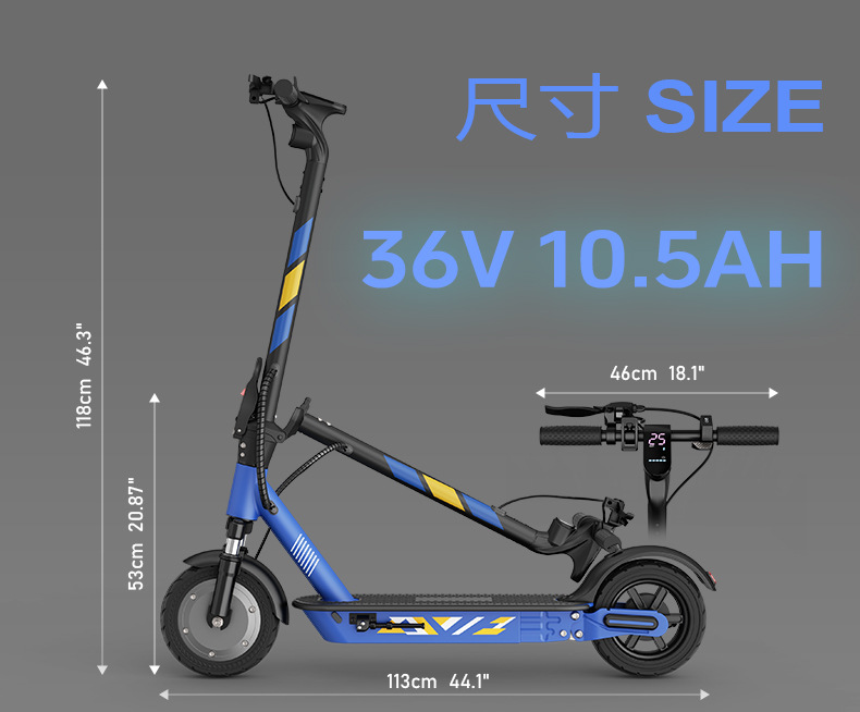 Overseas warehouse delivery of lightweight foldable electric scooters, cross-border electric scooters with honeycomb solid tires