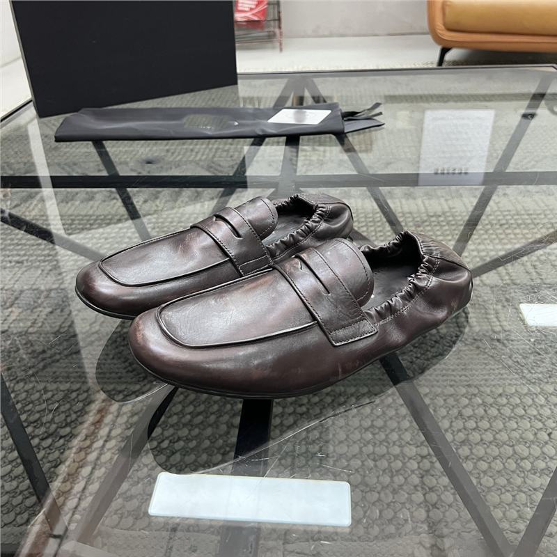 High-End New Genuine Leather Men's Casual Slip-On Shoes, Slip-On Slip-Ons, Driving Shoes, Distressed Cowhide Men's Shoes