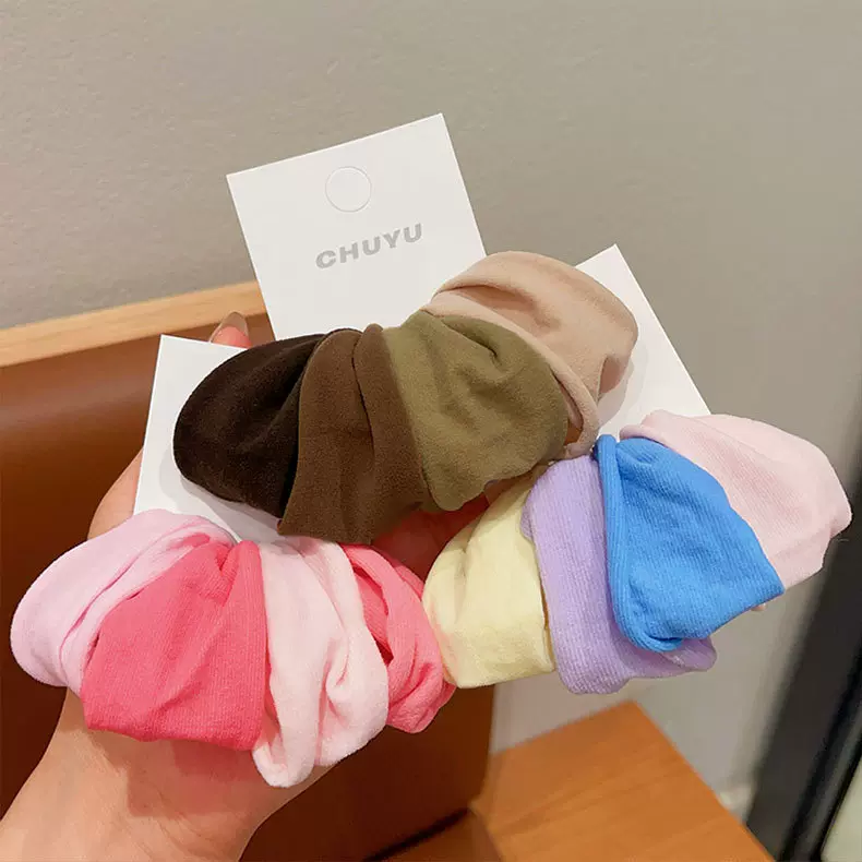 韩版儿童发圈小女孩糖果色加宽发绳公主高弹力不伤发皮筋女童发饰