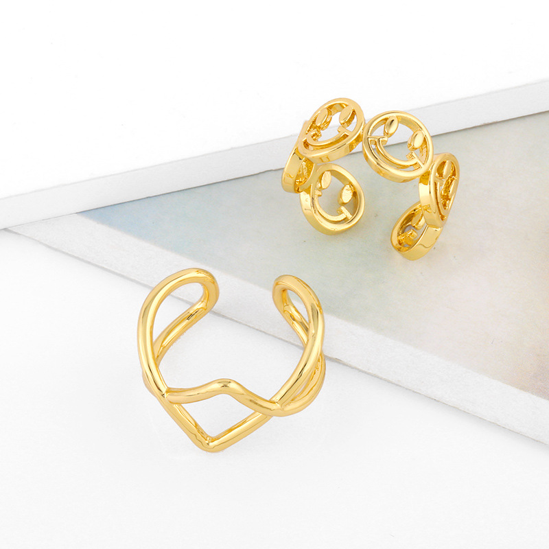 smiley opening smooth ring