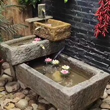 批发庭院花盆养鱼水池石槽民宿老石槽流水景观摆件民间猪槽牛槽