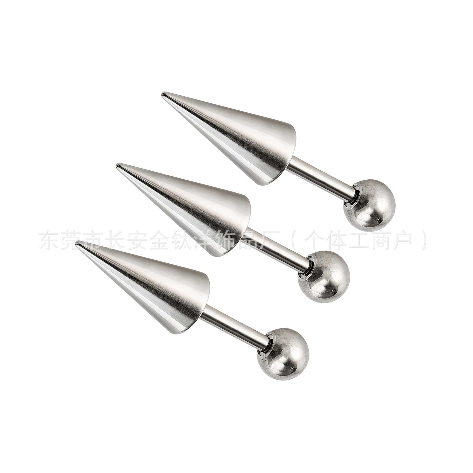 F136 Titanium Internal Thread Pointed Cone Devil Nail Earrings Lip Nail Bone Earrings G23 Titanium Alloy Body Piercing Jewelry detail image 8