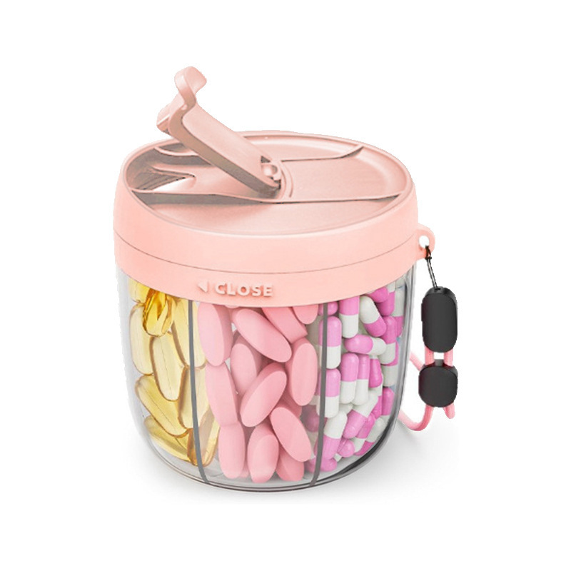 跨境一周7天7格食品级塑料药片分装盒便捷式药罐可携带药盒收纳盒