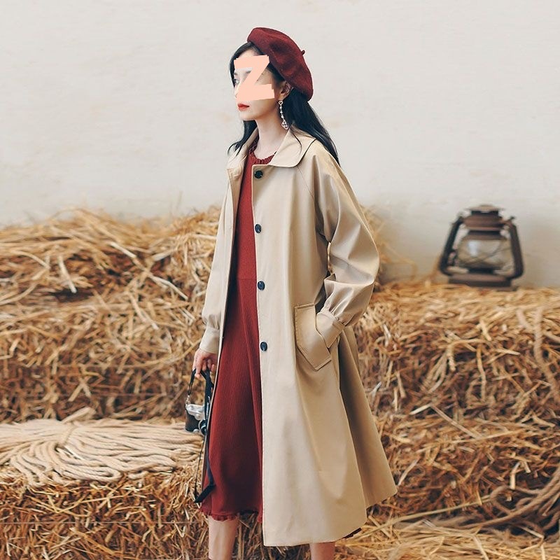 风衣女中长款韩版宽松学生2025新款外套女潮ins秋季大码过膝速卖