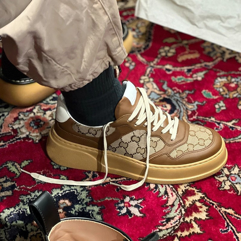 Retro sneakers platform for men and women, for beloved, height increasing, genuine leather
