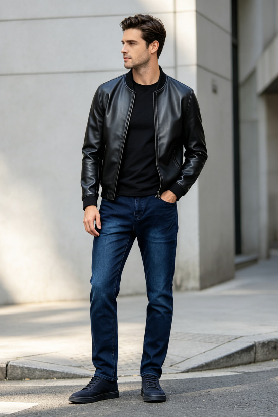 Jeans Ajustados para Hombre de Algodón, Elástico, Lavado, para Uso Casual