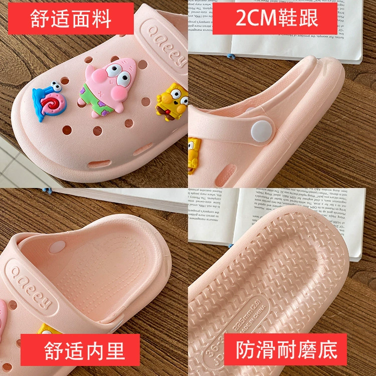 Летняя верхняя одежда для женщин Dly Croc Shoes, новые с толстой подошвой пляжные нескользящие милые баотоу тапочки