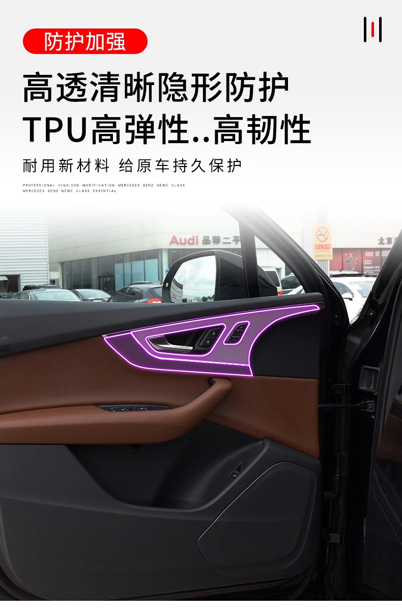 16-19 Audi Q7 Center Console Gear Interior Film Car Modification Special Paint Transparent Tpu Protective Film