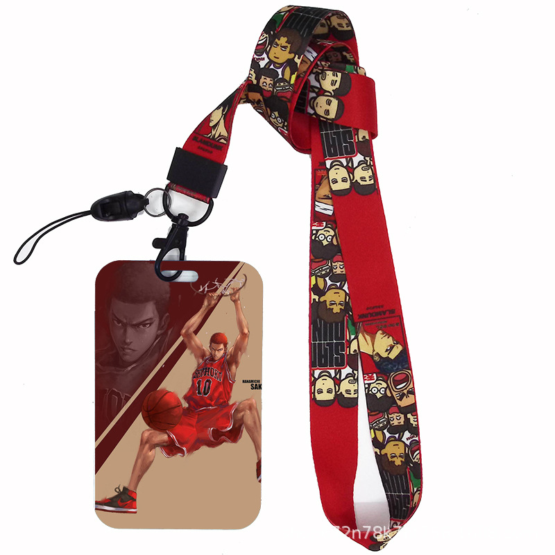 Dibujos animados japoneses slam dunk competencia nacional tarjeta de estudiante tarjeta de comida tarjeta de autobús cubierta certificado de trabajo titular de la cuerda del teléfono móvil