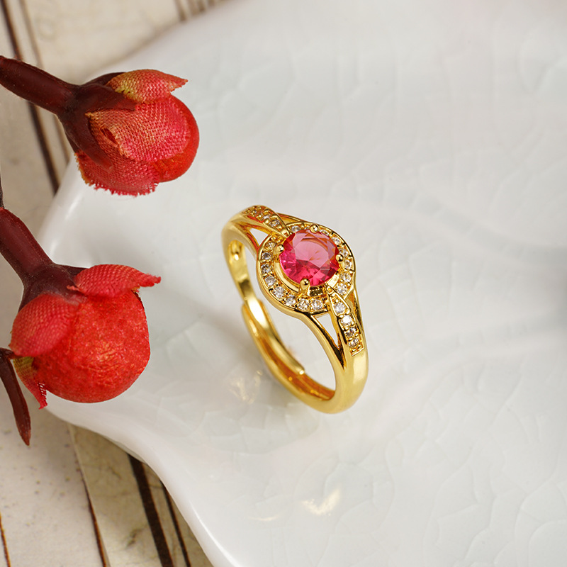 Anillo de oro de arena vietnamita anillo de palacio anillo redondo de bronce dorado para mujeres joyas de mano al por mayor