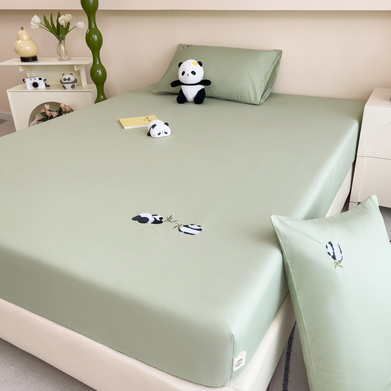 Class A Embroidered Panda Pure Cotton Bed Cover Single Piece 2025 New All-inclusive Simmons Bed Cover Small Fresh Dirty Bed Cover