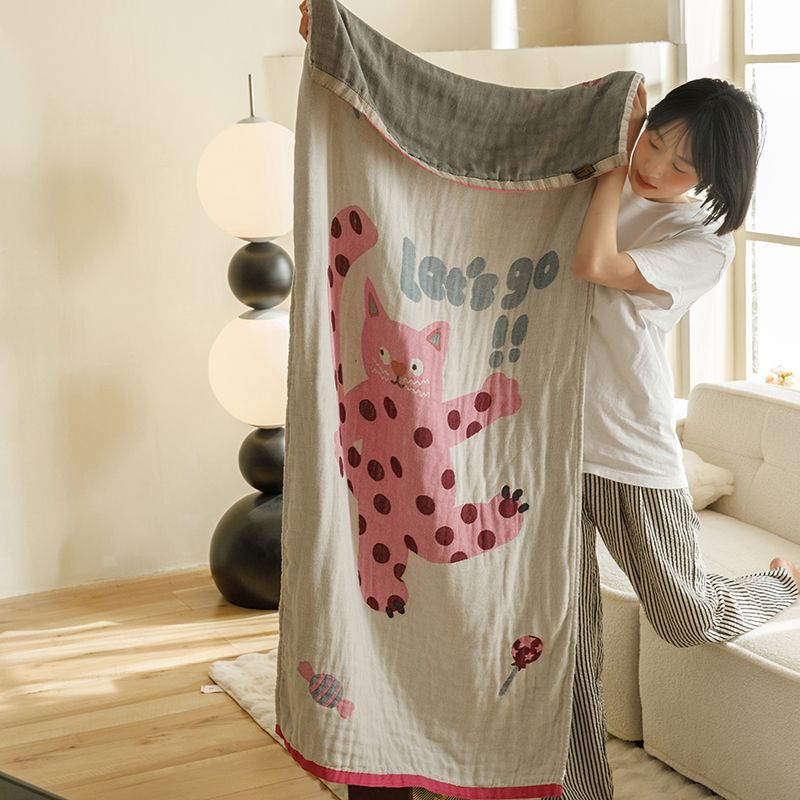Cartoon Pure Cotton Bath Towel Four-layer Gauze Cotton and Linen Absorbent and Sweat-absorbent Large Towel Bath Towel Nap Casual Thin Blanket Cartoon Pure Cotton Bath Towel Four-layer Gauze Cotton and Linen Absorbent and Sweat-absorbent Large Towel Bath Towel Nap Casual Thin Blanket